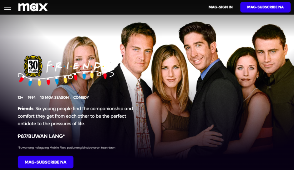 MAXのFRIENDSのページ
